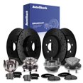 thumbnail image 1 of AutoShack Front & Rear Brake Rotors, Premium Pads & Hub Bearing Assemblies for Dodge & Chrysler, Charger 2012-2014 300 2012-2014, RWD V8 5.7L - E-Coated Drilled & Slotted - Black Finish - NightGuard, 1 of 4