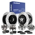 thumbnail image 1 of AutoShack Front Vented & Rear Vented Drilled & Slotted E-Coated Brake Rotors + Premium Ceramic Pads + Hub Bearing Assembly 16-PC Brake Kit Replacement for 2009-2011 Dodge Charger ShadowGuard, 1 of 4