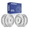 thumbnail image 1 of AutoShack Front Vented & Rear Vented Drilled & Slotted Silver Zinc Coated Brake Rotors 4-PC Set Replacement for 2011-2020 Dodge Durango SilverShield Pro, 1 of 5
