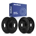 thumbnail image 1 of AutoShack Front Vented & Rear Solid Drilled & Slotted E-Coated Brake Rotors Black Finish 4-PC Set Replacement for 2012-2014 Chrysler 200 2012-2013 Dodge Avenger 2008-2009 Dodge Caliber NightGuard, 1 of 4