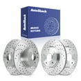 thumbnail image 1 of AutoShack Front Vented & Rear Solid Drilled & Slotted Coated Brake Rotors Silver Matte Finish 4-PC Set Replacement for 2013-2024 Nissan Altima TurboGuard, 1 of 5
