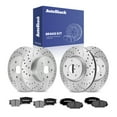 thumbnail image 1 of AutoShack Front Vented & Rear Solid Drilled & Slotted Silver Zinc Coated Brake Rotors + Ceramic Pads 12-PC Brake Kit Replacement for 2006-2018 Toyota RAV4 SilverShield Pro, 1 of 5