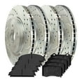 thumbnail image 1 of AutoShack Front & Rear Drilled & Slotted Brake Rotors Ceramic Brake Pads | Replacement for 2015-2016 Dodge Charger 2016 Dodge Challenger | Silver Zinc Coated | 12-PC Brake Kit | SilverShield Pro, 1 of 4