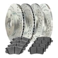 thumbnail image 1 of AutoShack Front & Rear Drilled & Slotted Brake Rotors Premium Ceramic Brake Pads | Replacement for Chevrolet Malibu Limited Buick Regal AWD FWD | Zinc Coated | 12-PC Brake Kit | SilverShield Pro, 1 of 3