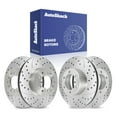 thumbnail image 1 of AutoShack Front & Rear Brake Rotors for Toyota, Sequoia 2001-2007, 4WD RWD V8 4.7L - Silver Zinc Coated Drilled & Slotted - SilverShield Pro, 1 of 5