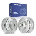 thumbnail image 1 of AutoShack Front & Rear Brake Rotors for Ram & Dodge, 1500 2011-2018 Ram 1500 2002-2010, 4WD RWD V6 3.0L 3.6L 3.7L V8 4.7L 5.7L 5.9L - Silver Zinc Coated Drilled & Slotted - SilverShield Pro, 1 of 5