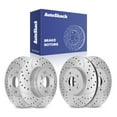thumbnail image 1 of AutoShack Front Vented & Rear Solid Drilled & Slotted Silver Zinc Coated Brake Rotors 4-PC Set Replacement for 2003-2011 Honda Element SilverShield Pro, 1 of 5