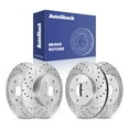 thumbnail image 1 of AutoShack Front Vented & Rear Solid Drilled & Slotted Silver Zinc Coated Brake Rotors 4-PC Set Replacement for 2006-2018 Toyota RAV4 2010-2012 Lexus HS250h SilverShield Pro, 1 of 5