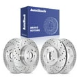 thumbnail image 1 of AutoShack Front Vented & Rear Solid Drilled & Slotted Silver Zinc Coated Brake Rotors 4-PC Set Replacement for 2007-2016 Honda CR-V 2007-2012 Acura RDX SilverShield Pro, 1 of 5