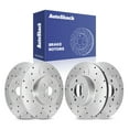 thumbnail image 1 of AutoShack Front Vented & Rear Solid Drilled & Slotted Silver Zinc Coated Brake Rotors 4-PC Set Replacement for 2010-2015 Toyota Prius 2011-2016 Lexus CT200h SilverShield Pro, 1 of 5