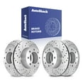 thumbnail image 1 of AutoShack Front Vented & Rear Vented Drilled & Slotted Silver Zinc Coated Brake Rotors 4-PC Set Replacement for 2003-2017 Chevrolet Express 3500 2001-2010 Chevrolet Silverado 2500 HD SilverShield Pro, 1 of 5
