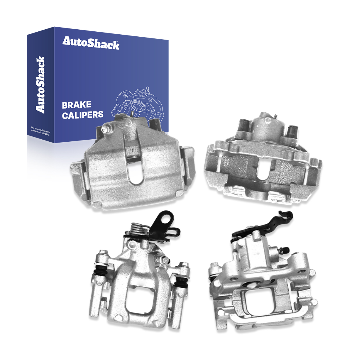 AutoShack Front & Rear Brake Calipers for Volkswagen, Jetta 2010-2014 Golf 2010-2014 Beetle 2012-2013, FWD L4 1.4L 2.0L L5 2.5L