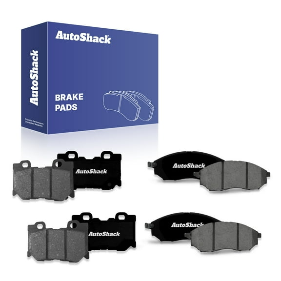 AutoShack Front & Rear Premium Ceramic Brake Pad Set for Nissan & INFINITI, 370Z 2009-2017 M37 2013 Q70 2019 M56 2013, AWD RWD V6 3.7L V8 5.6L