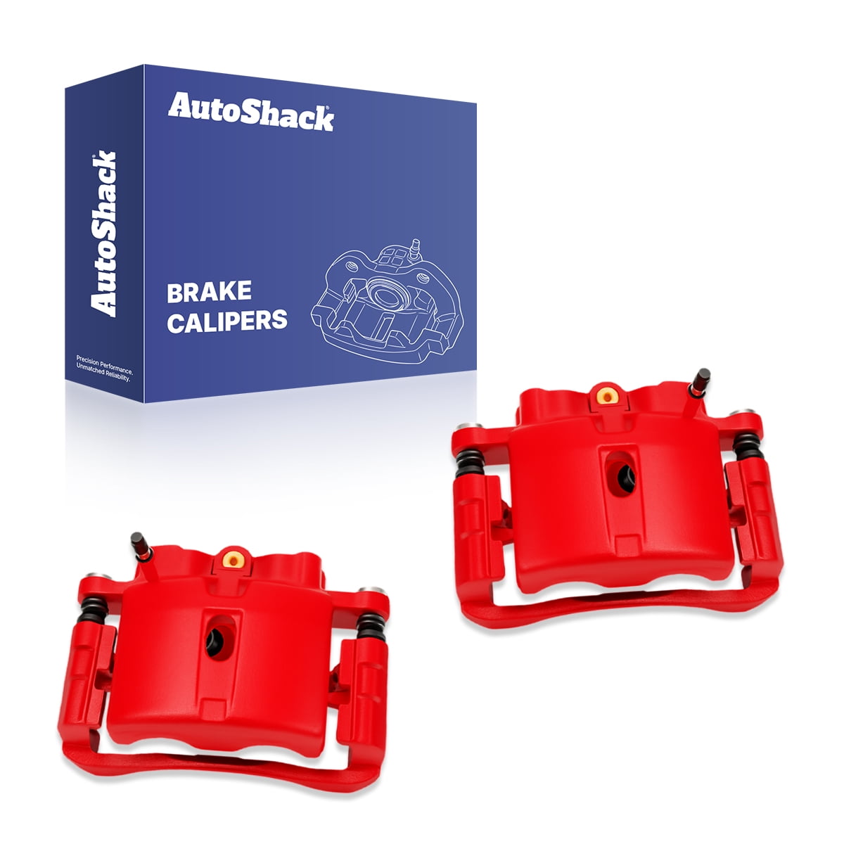 AutoShack Rear Red Brake Calipers for Chevrolet, Silverado 1500 1999-2006 Silverado 2500 HD 2001-2010, 4WD RWD AWD V6 4.3L V8 4.8L 5.3L 6.0L 6.6L 8.1L, Left and Right, Pair