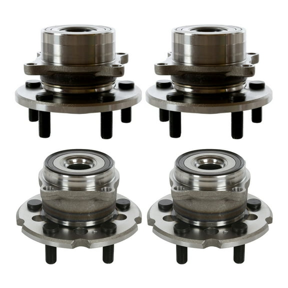 AutoShack Front & Rear Hub Bearing Assemblies for Honda & Acura, Pilot 2009-2015 MDX 2007-2013 ZDX 2010-2013, AWD V6 3.5L 3.7L - With ABS, 5-Lug