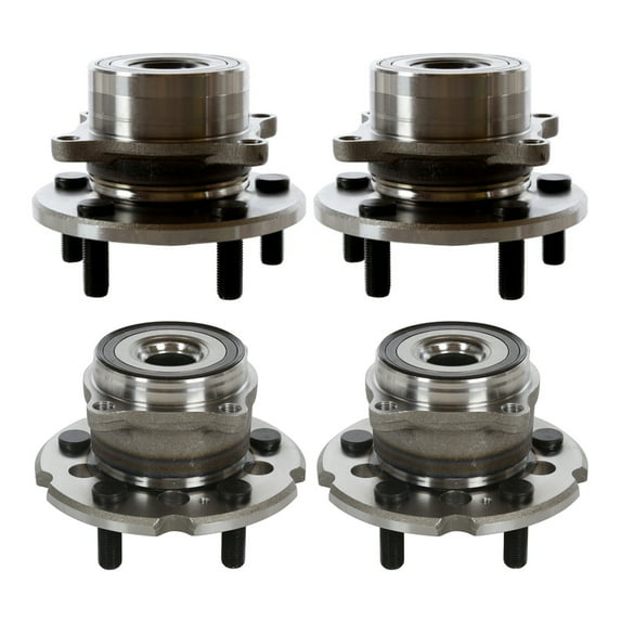 AutoShack Front & Rear Hub Bearing Assemblies for Honda & Acura, Pilot 2009-2015 MDX 2007-2013 ZDX 2010-2013, AWD FWD V6 3.5L 3.7L - With ABS, 5-Lug