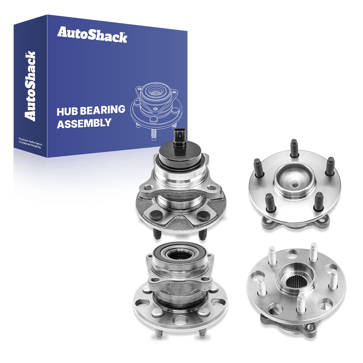 AutoShack Front & Rear Hub Bearing Assemblies for Lexus, IS250 2006-2015 IS350 2006-2015 GS350 2007-2011 GS300 2006, RWD V6 2.5L 3.0L 3.5L - With ABS, 5-Lug