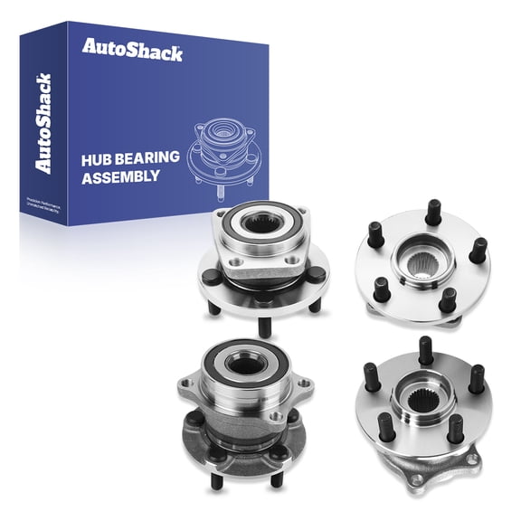 AutoShack Front & Rear Hub Bearing Assemblies for Subaru, Outback 2010-2014 Forester 2009-2013 Impreza 2008-2013 Legacy 2010-2014 WRX 2013, AWD H4 2.5L H6 3.6L - With ABS, 5-Lug