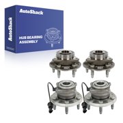 AutoShack Front & Rear Hub Bearing Assemblies for Chevrolet & GMC, Equinox 2010-2017 Terrain 2010-2017, AWD FWD L4 2.4L V6 3.0L 3.6L - With ABS, 5-Lug