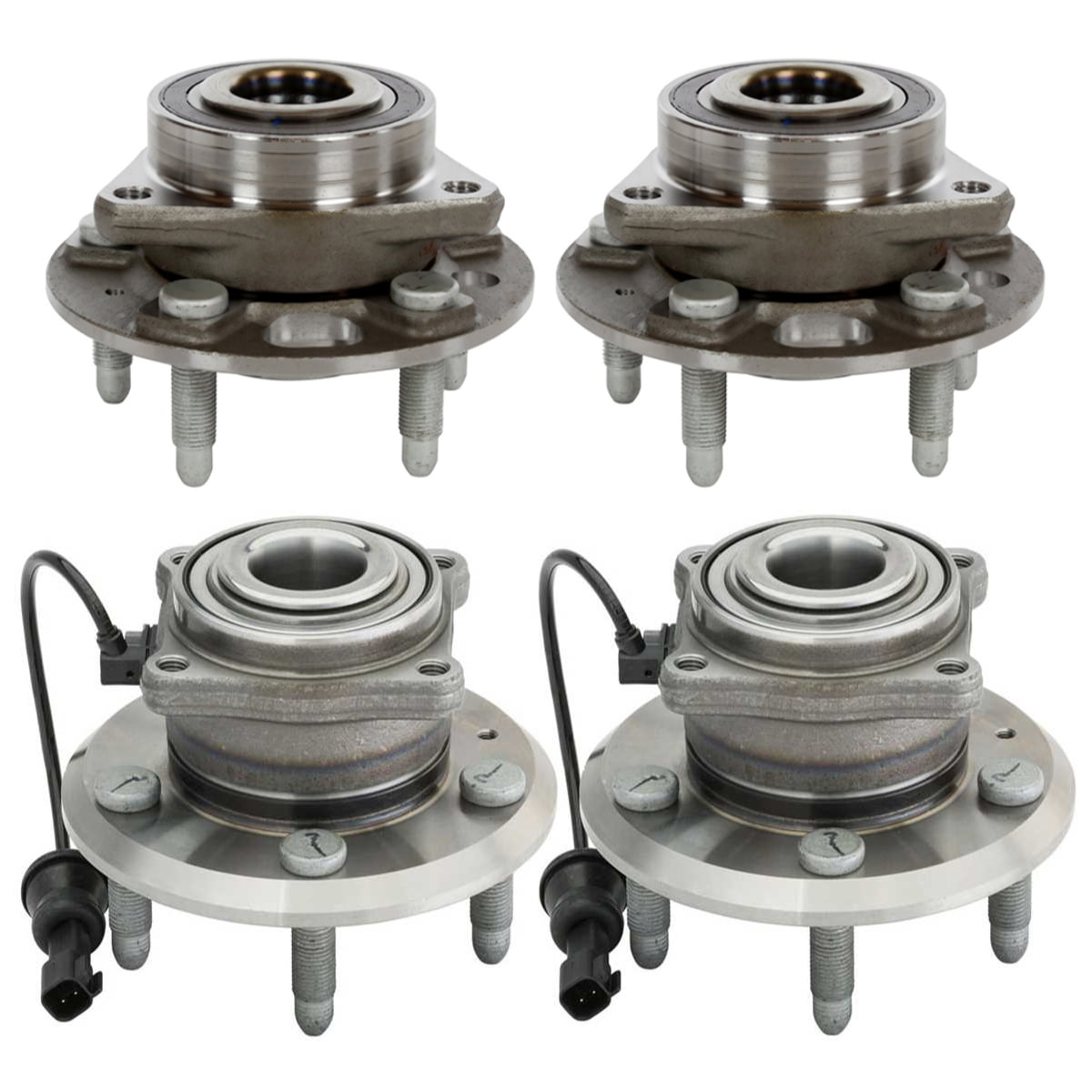AutoShack Front & Rear Hub Bearing Assemblies for Chevrolet & GMC, Equinox 2010-2017 Terrain 2010-2017, AWD FWD L4 2.4L V6 3.0L 3.6L - With ABS, 5-Lug