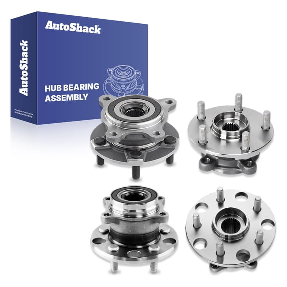 AutoShack Front & Rear Wheel Hub Bearing Assemblies with ABS | Replacement for 2013-2020 Lexus GS350 2014-2015 Lexus IS250 2016-2019 Lexus IS300 2014-2020 Lexus IS350 2016-2022 Lexus RC300 | 4-PC