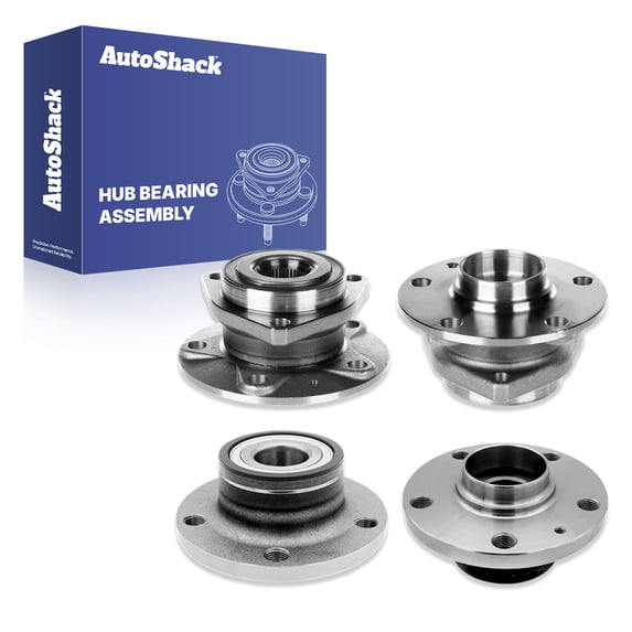 AutoShack Front & Rear Hub Bearing Assemblies for Volkswagen, Eos 2007-2016 Golf 2014, FWD L4 2.0L L5 2.5L V6 3.2L - With ABS, 5-Lug