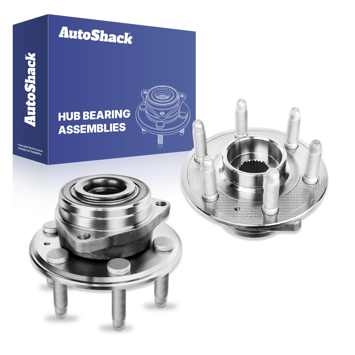 AutoShack Front or Rear Wheel Hub Bearing Assemblies - Driver and Passenger Side for Cadillac & Saab, SRX 2010-2016 9-4X 2011, AWD FWD V6 2.8L 3.0L 3.6L - 6-Lug, With ABS