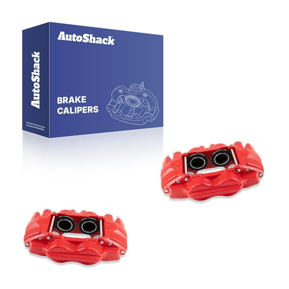 AutoShack Red Powder-Coated Front Brake Calipers 1.79in for Toyota Tacoma and FJ Cruiser 2-PC Set