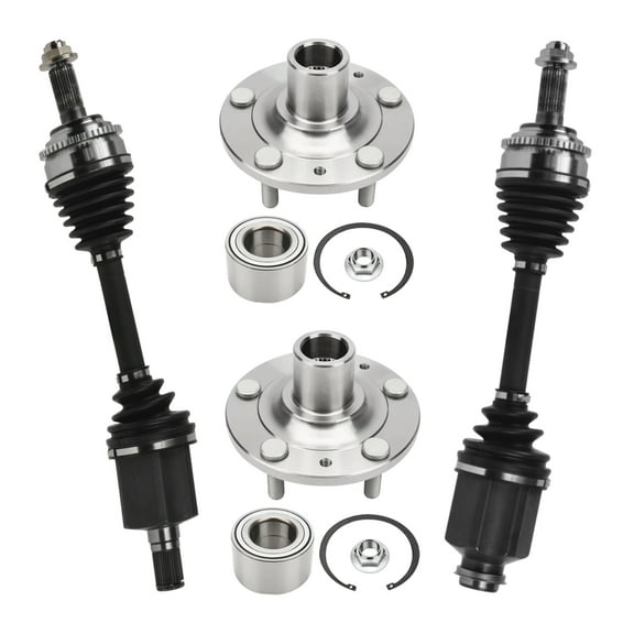 AutoShack Front Wheel Bearing Hubs CV Axles Kit Pair Replacement for 2010-2012 Ford Fusion AWD, FWD 2007-2012 Lincoln MKZ AWD, FWD 5-Lug 5 HUB010400371