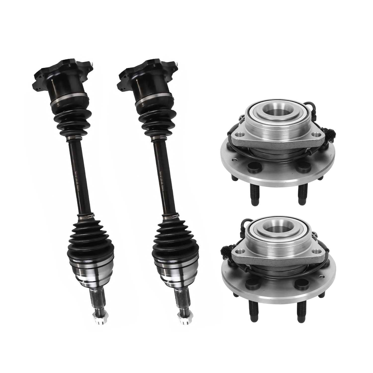 AutoShack Front CV Axle Shaft Wheel Hub Bearing Assembly for Chevrolet & GMC, Silverado 1500 2014-2018 Sierra 1500 2014-2018, 4WD V6 4.3L V8 5.3L 6.2L - Driver and Passenger Side - With ABS, 6-Lug