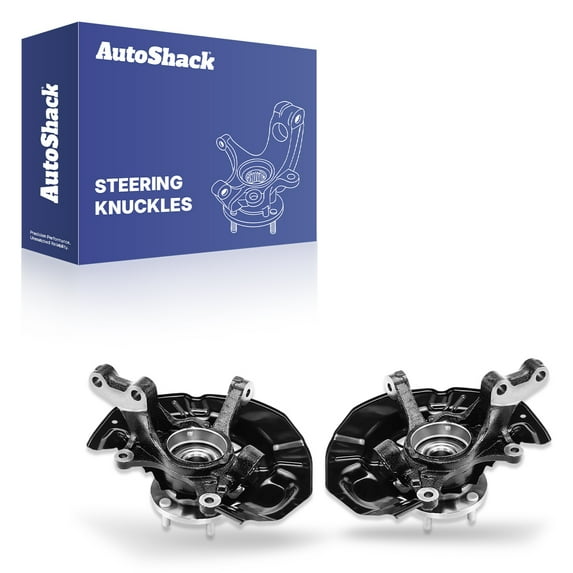 AutoShack Front Loaded Steering Knuckle and Wheel Hub Bearing Assembly - Driver and Passenger Side for Lexus & Toyota, RX350 2007-2009 Highlander 2006-2007, AWD FWD V6 3.3L 3.5L - with ABS
