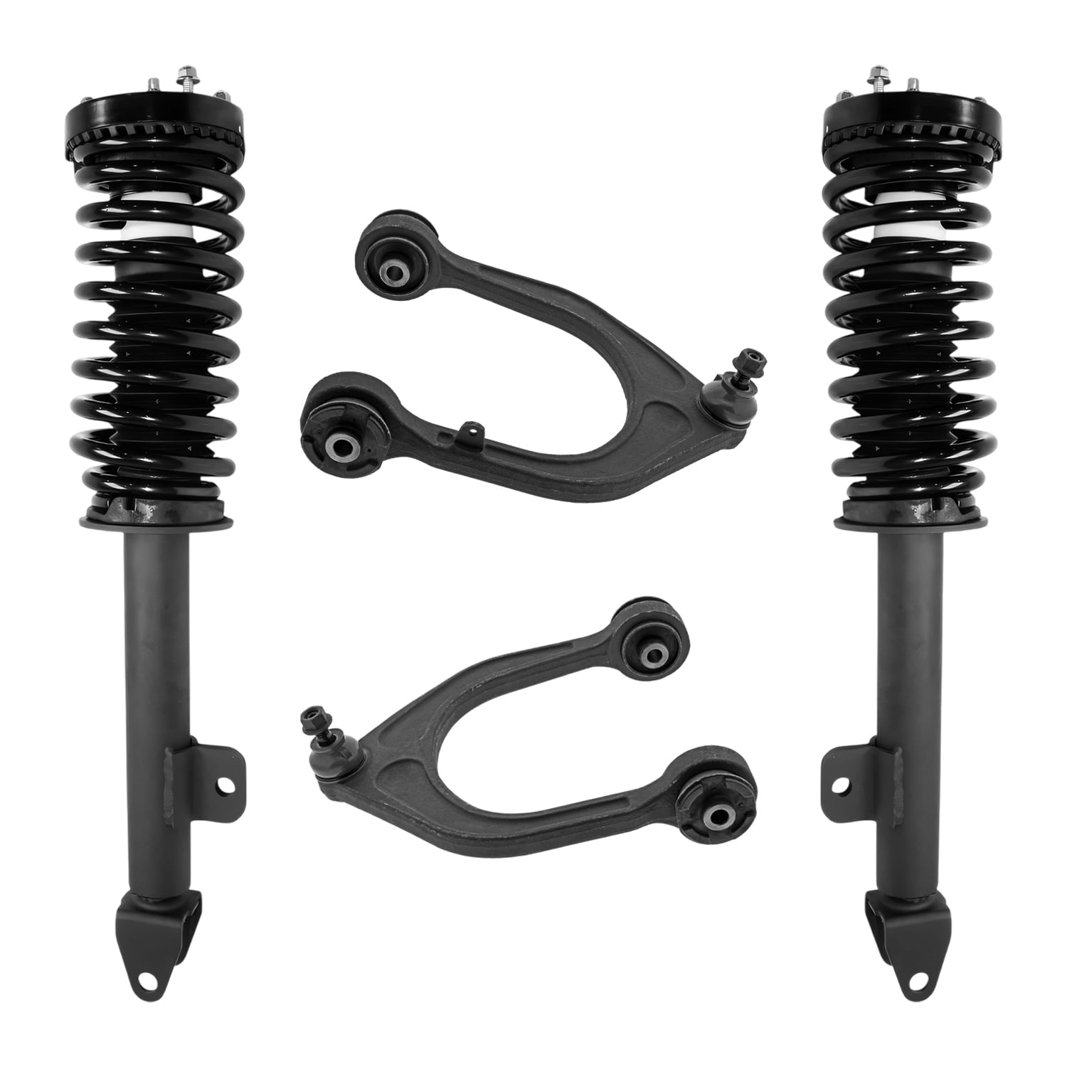 AutoShack Front Complete Strut and Coil Spring & Front Upper Control Arms and Ball Joint with Bushings for Chrysler & Dodge, 300 2005-2010 Charger 2006-2010 Magnum 2005-2008, RWD V6 2.7L 3.5L V8 5.7L