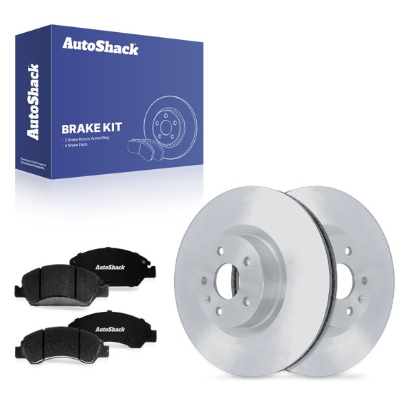 AutoShack Front Brake Rotors & Premium Pads for Cadillac, XTS 2013-2019, AWD FWD V6 3.6L - Coated - ArmorStop - 13.57" (344.8 mm), 5-Lug
