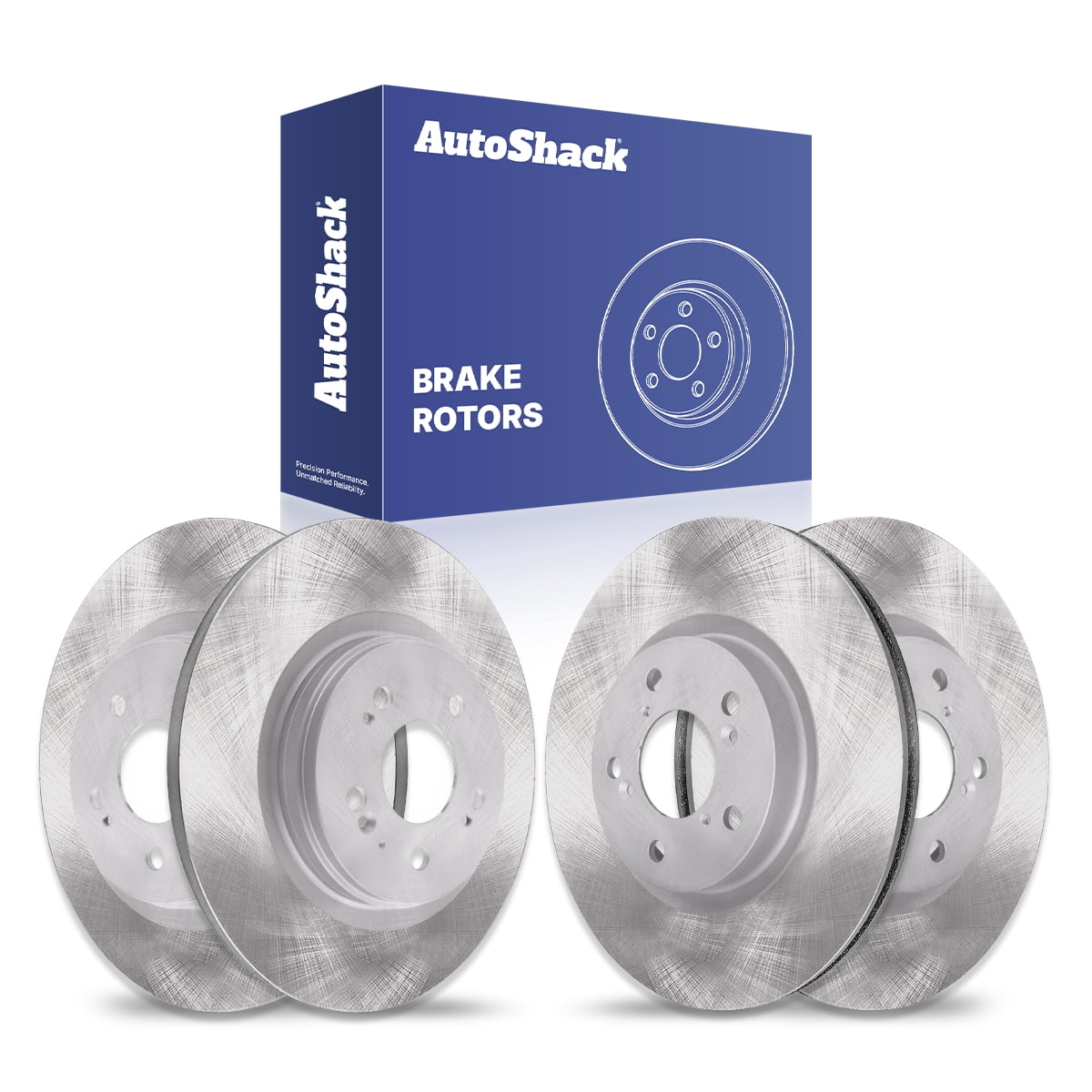 AutoShack Front Vented & Rear Solid Brake Rotors 4-PC Set Replacement ...