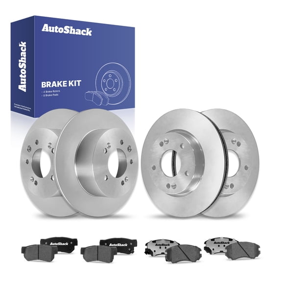 AutoShack Front Vented & Rear Solid Brake Rotors & Ceramic Pads, Compatible with Hyundai Elantra 2007-2010 FWD 2.0L