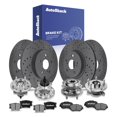 thumbnail image 1 of AutoShack Front Vented & Rear Solid Drilled & Slotted Coated Brake Rotors Black Matte Finish + Ceramic Pads + Hub Bearing Assembly 16-PC Brake Kit Replacement for 2018-2021 Toyota Camry BlackShield, 1 of 4