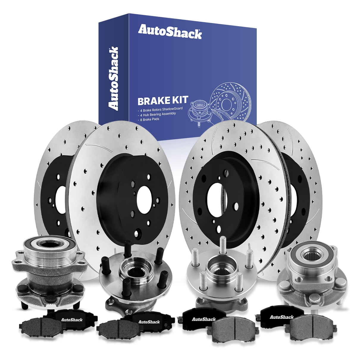 Formula Rear Hub AutoShack Front Vented & Rear Solid E-Coated Rotors, Pads & Hub ...