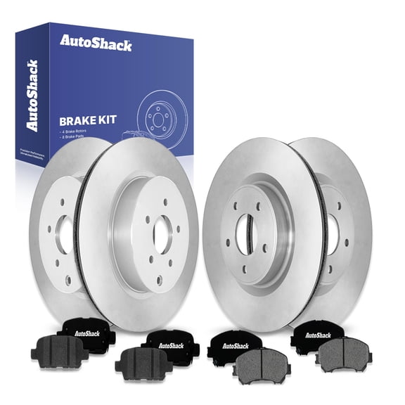 AutoShack Front Vented & Rear Vented Brake Rotors + Ceramic Pads 12-PC Brake Kit Replacement for 2014-2018 INFINITI Q50 2017-2018 INFINITI Q60