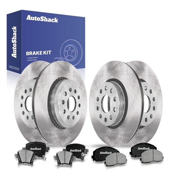 AutoShack Front & Rear Brake Rotors & Ceramic Pads for Jeep, Wrangler 2021-2023 Gladiator 2020-2023, 4WD L4 2.0L V6 3.0L 3.6L V8 6.4L
