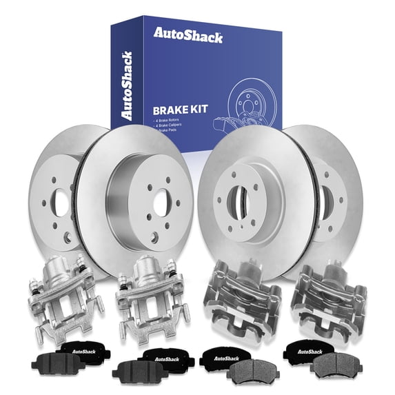 AutoShack Front & Rear Brake Rotors, Ceramic Pads & Calipers for Nissan, Maxima 2009-2014, 2016-2018, FWD V6 3.5L