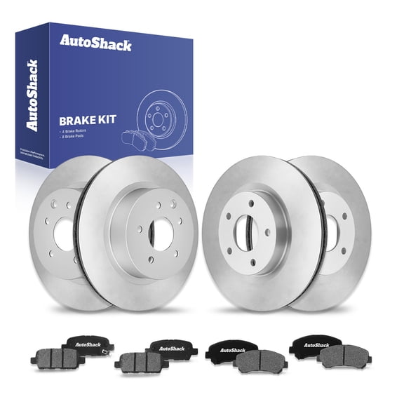 AutoShack Front Vented & Rear Vented Brake Rotors & Ceramic Pads, Compatible with Nissan Rogue 2008-2013 AWD FWD 2.5L