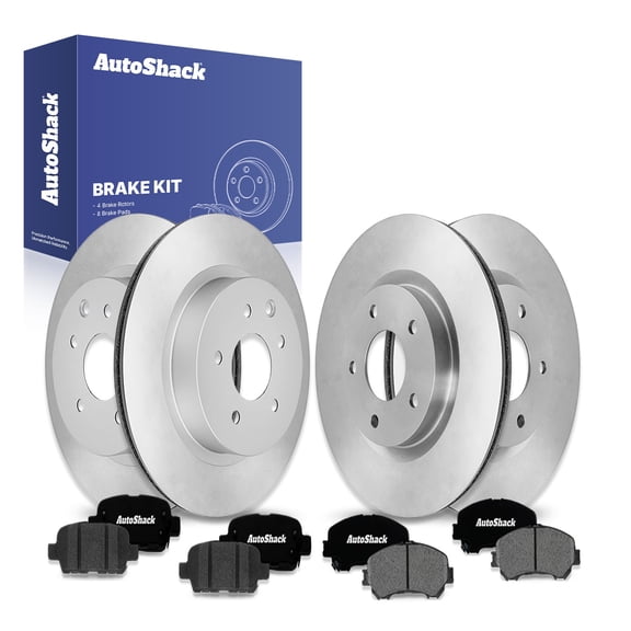 AutoShack Front Vented & Rear Vented Brake Rotors & Ceramic Pads, Compatible with Nissan Rogue 2014-2019 AWD FWD 2.5L