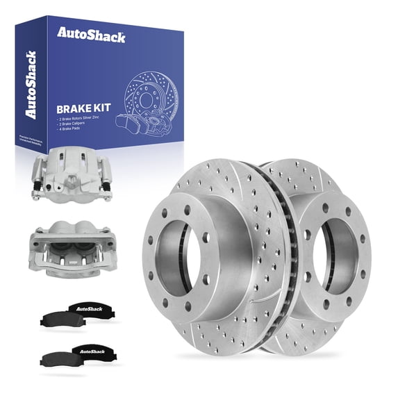 AutoShack Front Vented Silver Zinc Coated Rotors 13.65