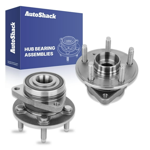 AutoShack Front Wheel Hub Bearing Assemblies - Driver and Passenger Side for Chevrolet, Cruze 2016-2019, FWD L4 1.4L 1.6L - 5-Lug, With ABS