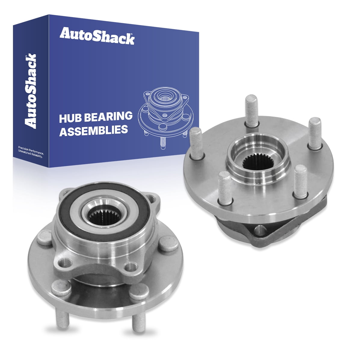 AutoShack Front Wheel Hub Bearing Assemblies - Driver and Passenger Side for Subaru, Tribeca 2008-2014 B9 Tribeca 2006-2007, AWD H6 3.0L 3.6L - 5-Lug, With ABS