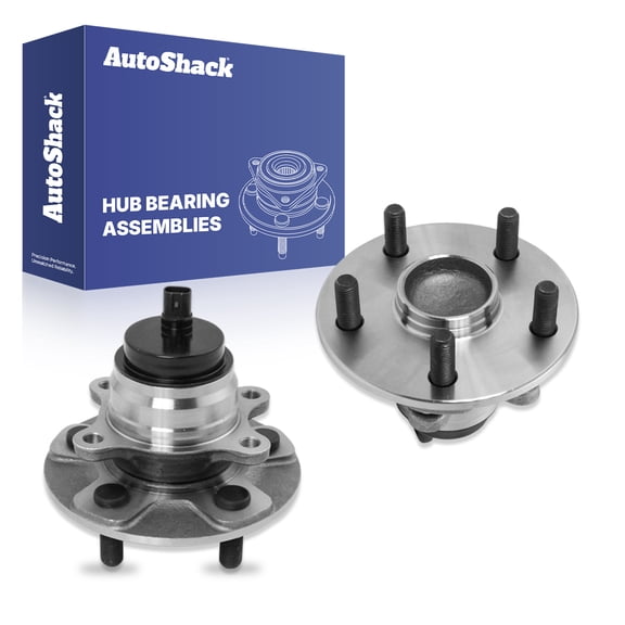AutoShack Front Wheel Hub Bearing Assemblies - Driver and Passenger Side for Lexus, LS460 2007-2017, RWD V8 4.6L - 5-Lug, With ABS