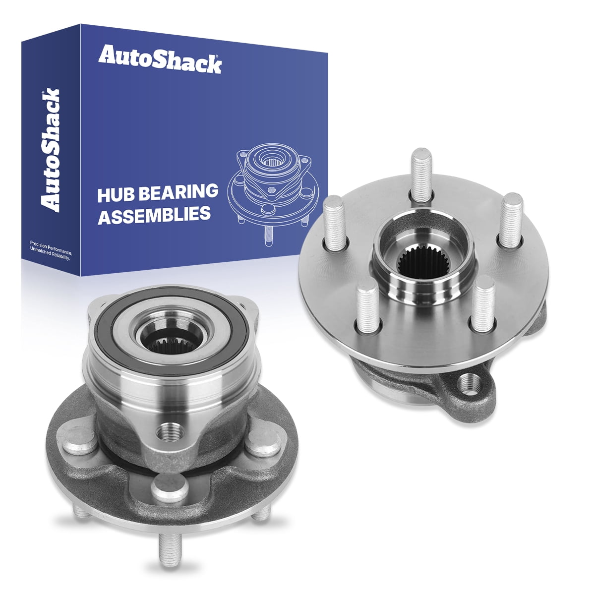 AutoShack Front Wheel Hub Bearing Assemblies - Driver and Passenger Side for Toyota, Corolla 2019-2024 Prius 2016-2022 Prius Prime 2017-2022, AWD FWD L4 1.8L 2.0L - 5-Lug, With ABS