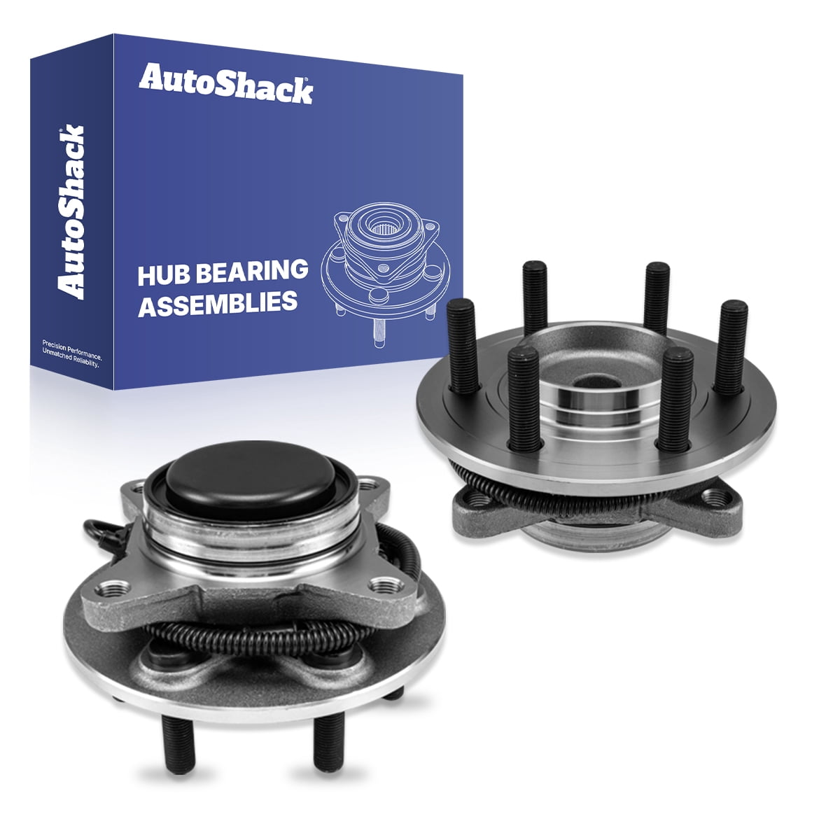 AutoShack Front Wheel Hub Bearing Assemblies - Driver and Passenger Side for Ford, F-150 2018-2020 Expedition 2018-2021, RWD V6 2.7L 3.0L 3.3L 3.5L V8 5.0L - 6-Lug, With ABS