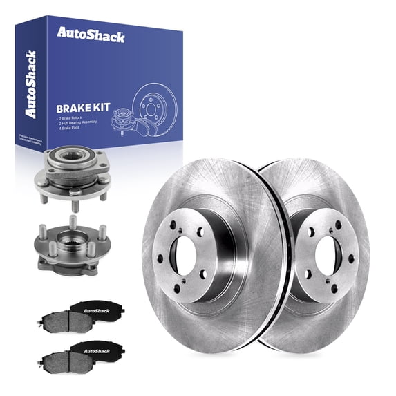 AutoShack Front Vented Brake Rotors + Ceramic Pads + Hub Bearing Assembly 8-PC Brake Kit Replacement for 2013-2014 Subaru Outback 2013-2014 Subaru Legacy 11.55" (293.4 mm)