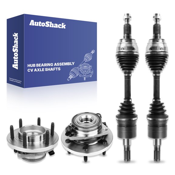 AutoShack Front CV Axle Shaft & Wheel Hub Bearing Assembly, 6-Lugs, Driver & Passenger Side, with ABS for Hummer H3 2006-2008 4WD 3.5L 3.7L 5.3L